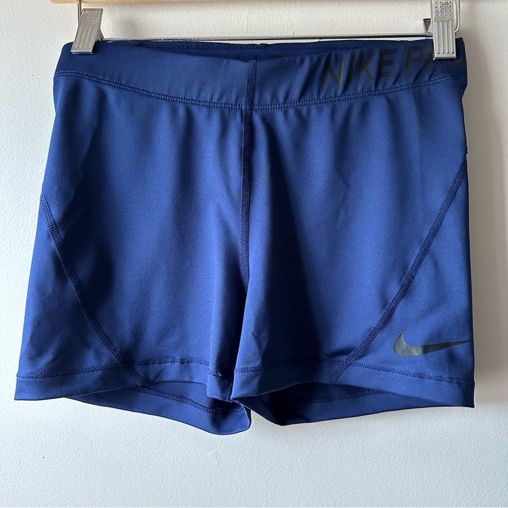Nike Pro Dri-FIT 3" Women's Deep Navy Blue Athletic Shorts Size M Active Workout